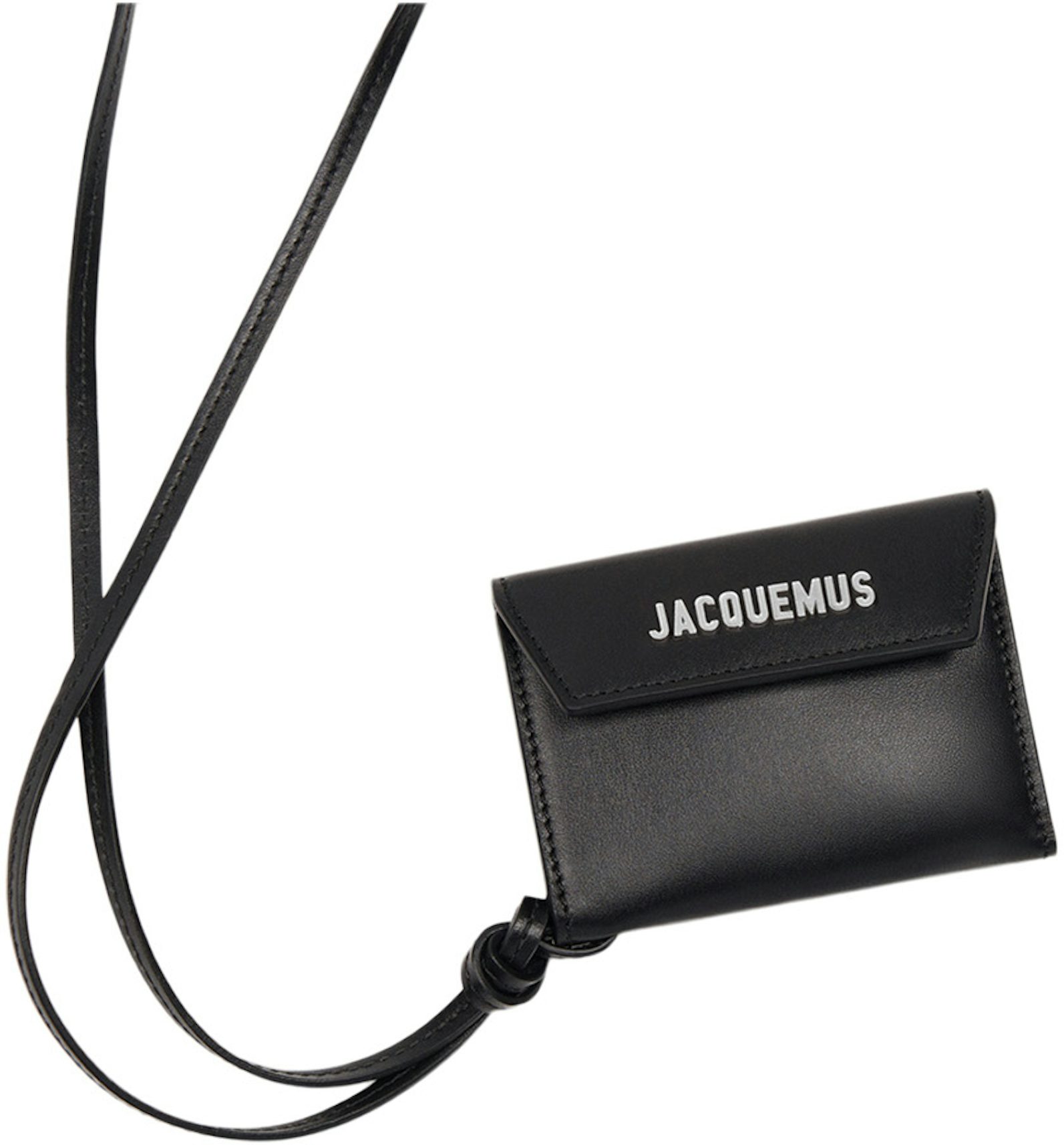 Jacquemus Le porte Jacquemus Envelope Wallet Black in Cowskin Leather with  Silver-tone - US