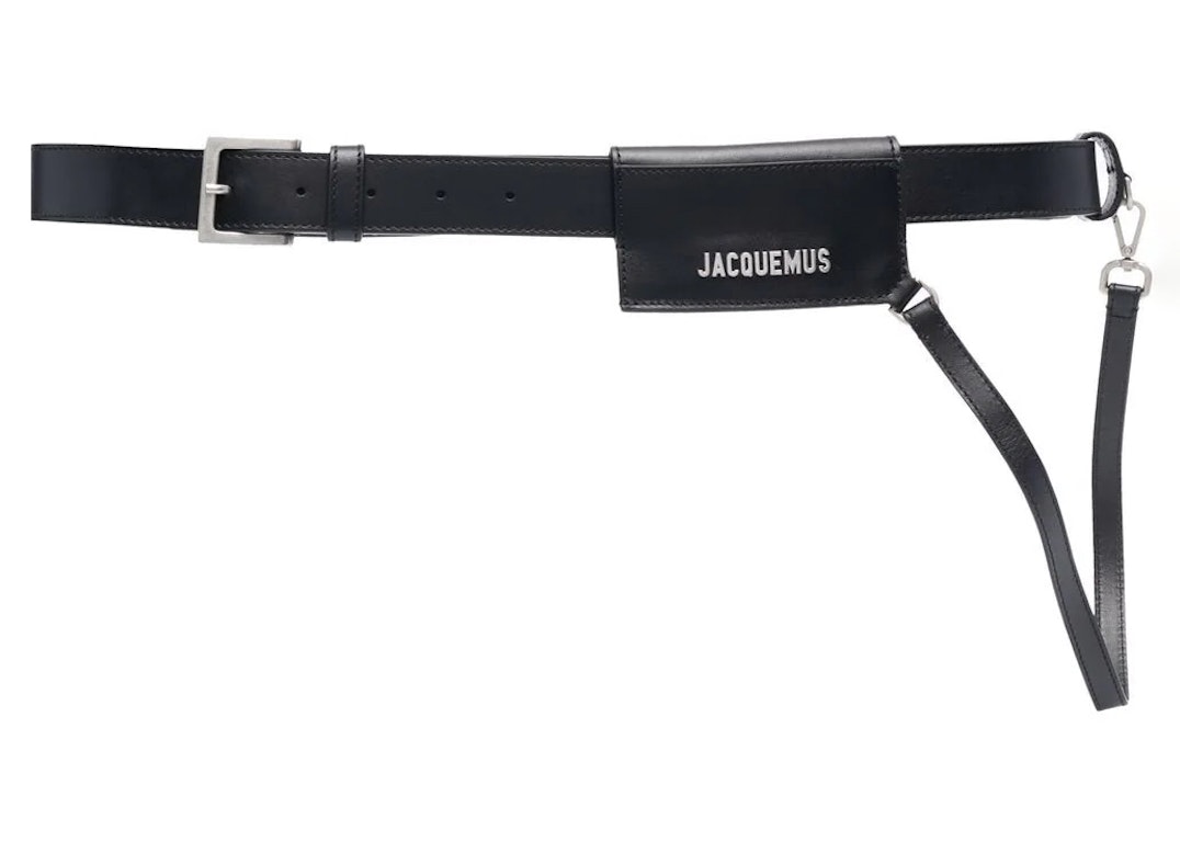 Pre-owned Jacquemus Leather Logo Belt Black