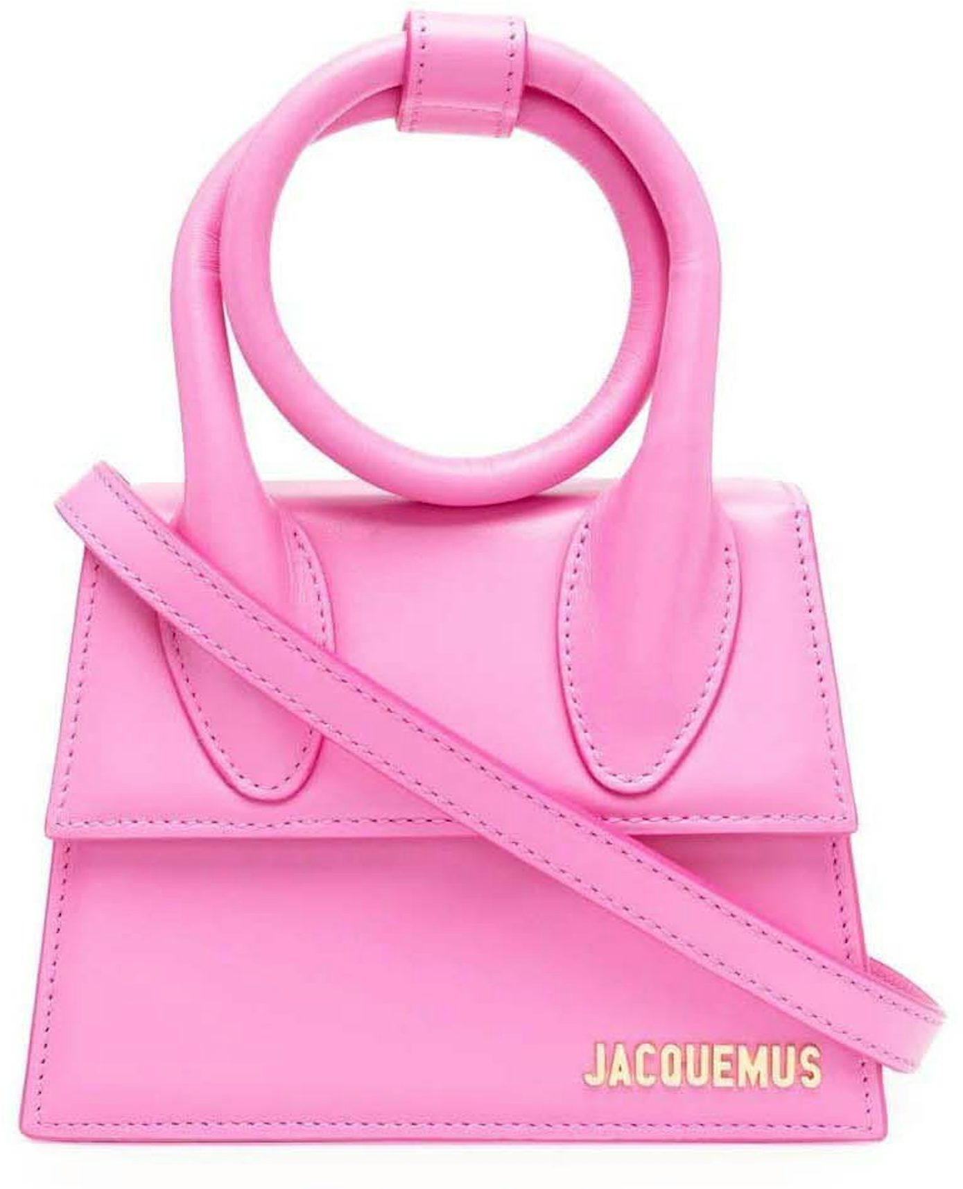 Jacquemus - Authenticated Le Chiquito Noeud Handbag - Leather Pink Plain for Women, Never Worn, with Tag