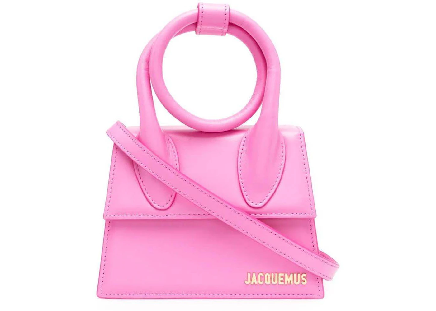 Jacquemus Noeud Bag Le Chiquito Pink in Leather with Gold-tone - US