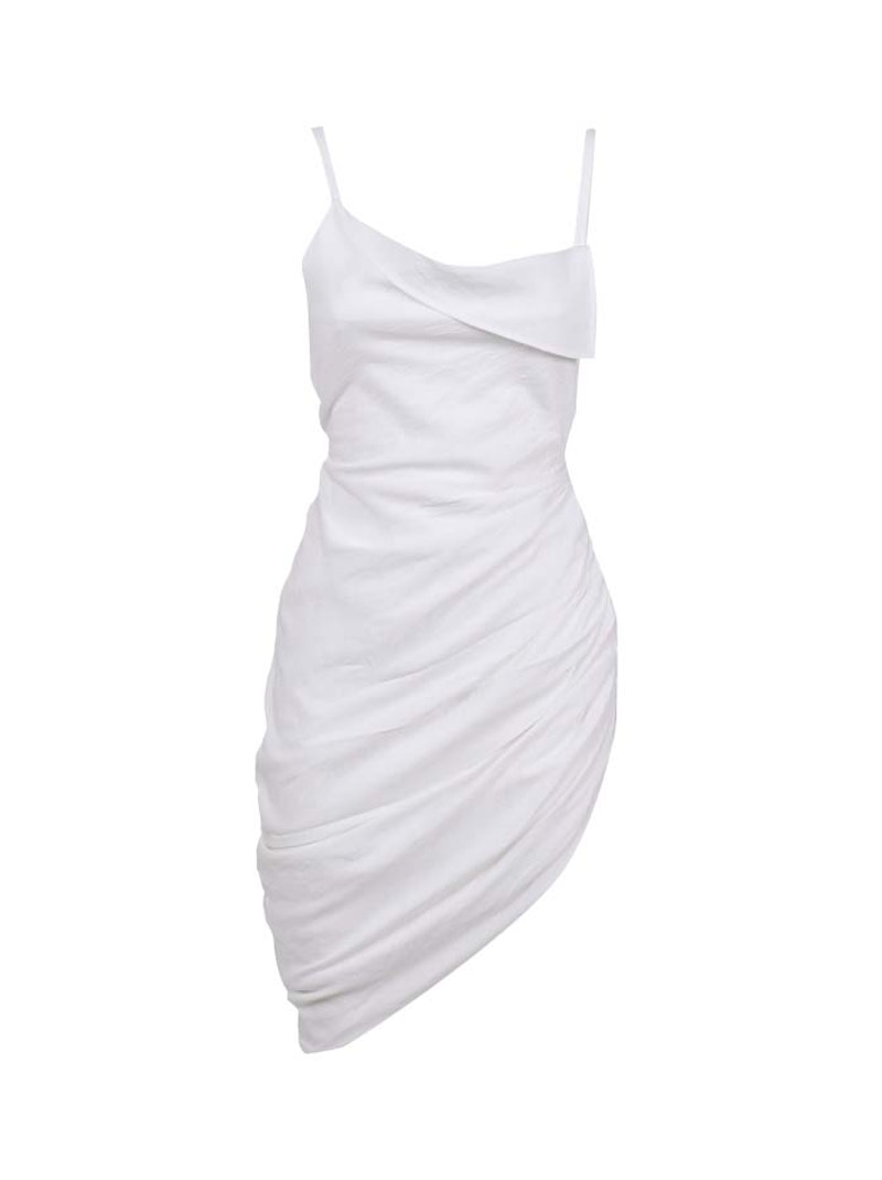 navy blue dress for baby girl Jacquemus Saudade Draped Asymmetric Mini Dress 38 main image 0