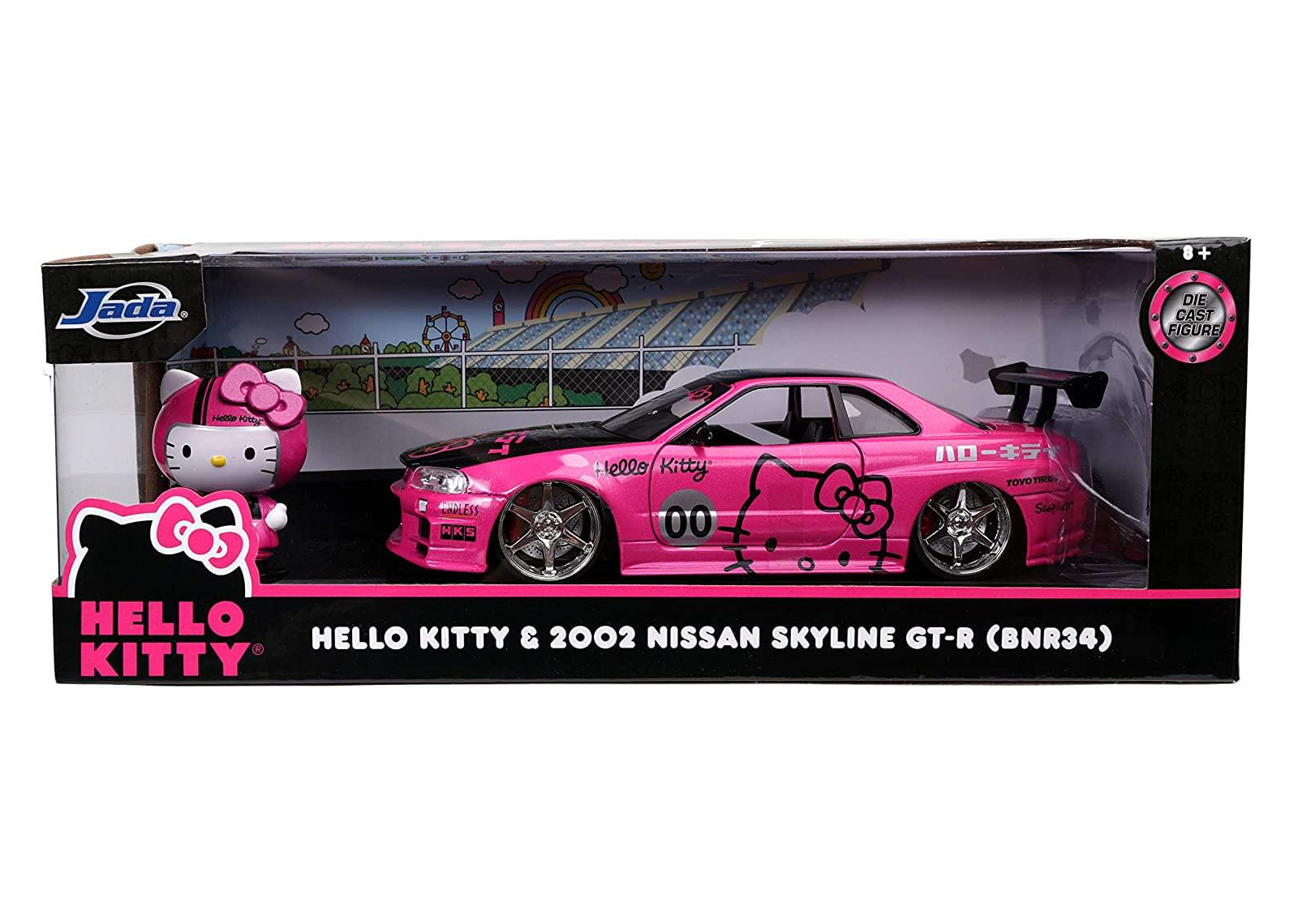Jada Toys Hello Kitty 2002 Nissan Skyline GT-R (BNR34) 1/24 Scale 