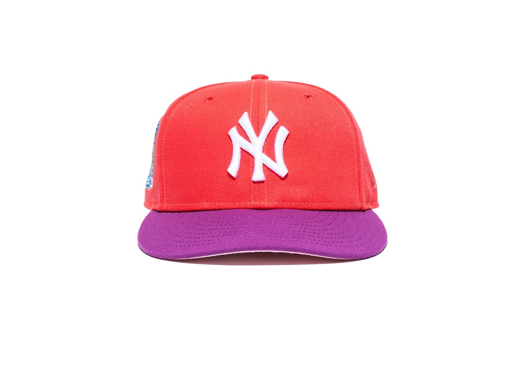 Pre-owned Jae Tips X Hat Club Yankee 5950 Subway Series On Field Fitted Hat Salmon/purple