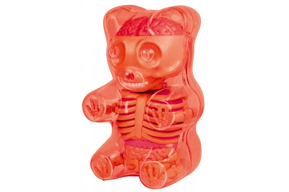 Jason Freeny 4D Master Baby Funny Anatomy Figura de osito de goma Clear Rojo