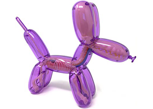 Jason Freeny 4D Master Funny Anatomy Balloon Dog Figure Clear Purple