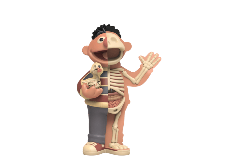 Jason Freeny XXRAY Plus Ernie Retro Edition Figure