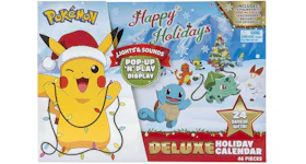 Jazwares Pokemon 2021 Holiday Advent Calendar 16 Mini Figures, Lights & Sounds, Pop-Up 'N' Play Display, Deluxe Battle Figure Set