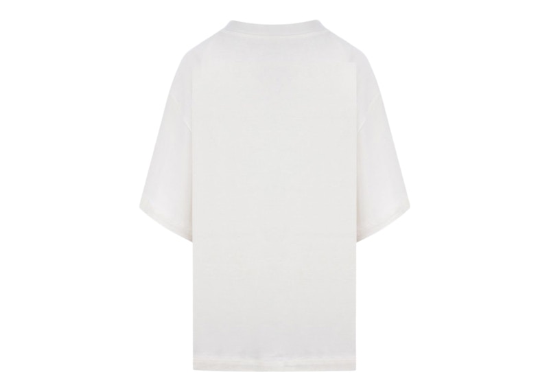 Jil Sander Boxy Fit Logo Print Cotton T-Shirt Ivory/Black Men's - US