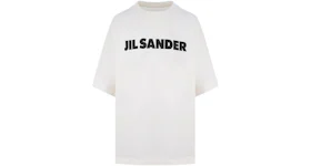 Jil Sander Boxy Fit Logo Print Cotton T-Shirt Ivory/Black