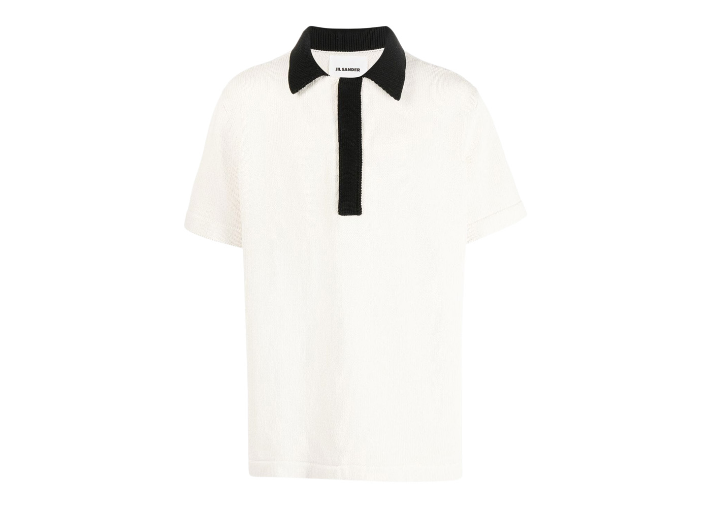 Jil Sander Contrast Collar Knitted Polo Shirt Beige/Black - SS22 - US