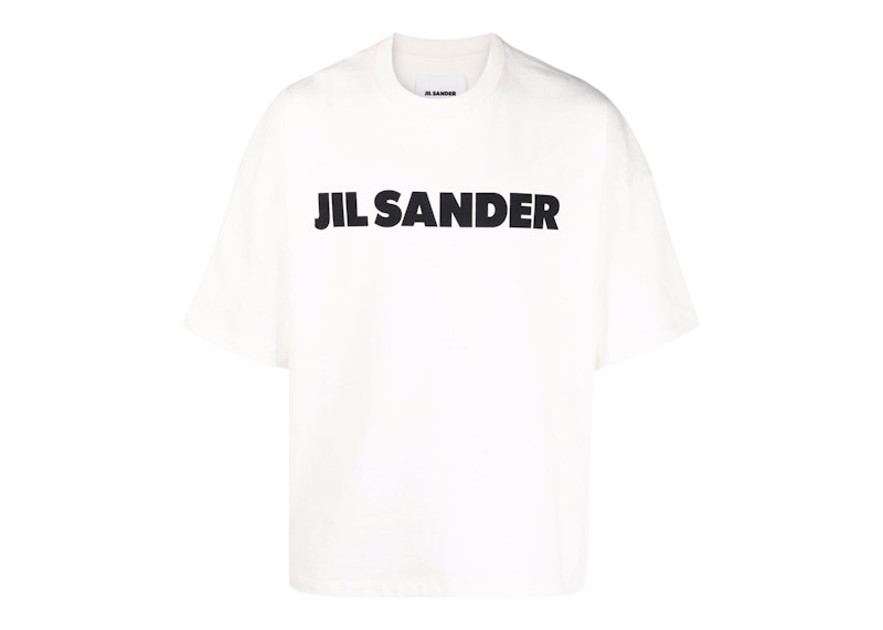 Jil Sander Logo Print Cotton T-shirt Natural/Black