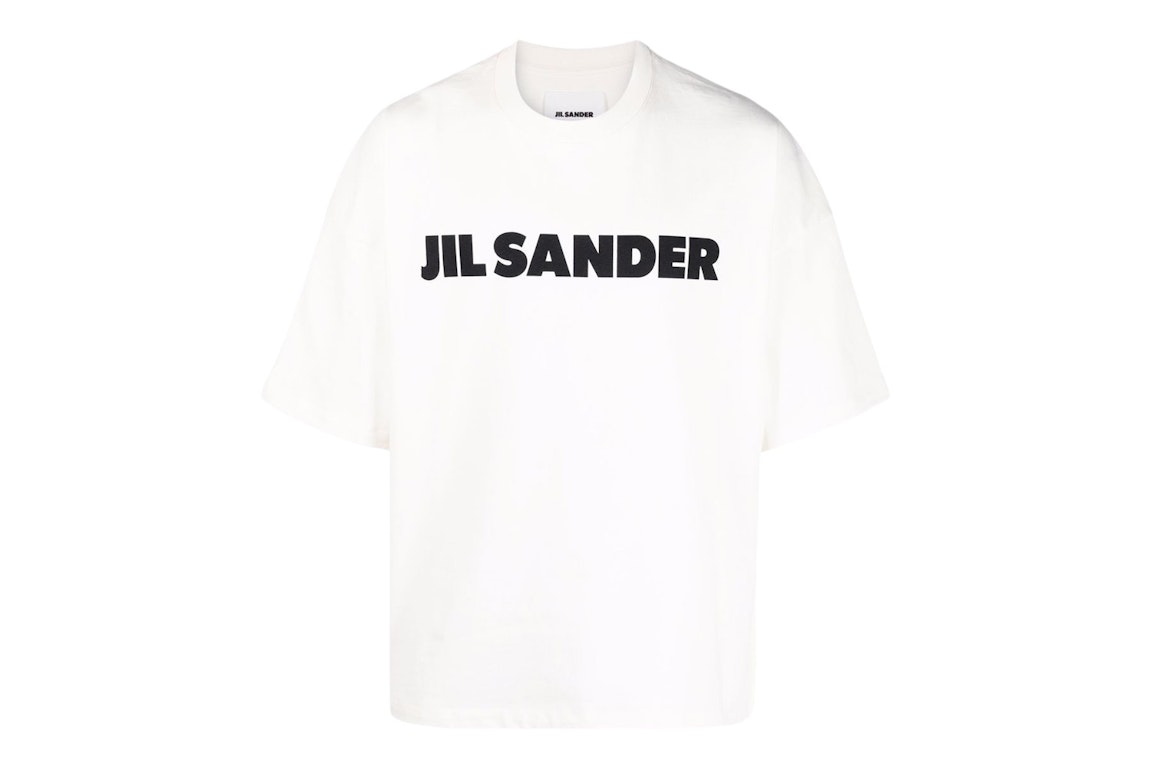 Pre-owned Jil Sander Logo Print Cotton T-shirt Natural/black