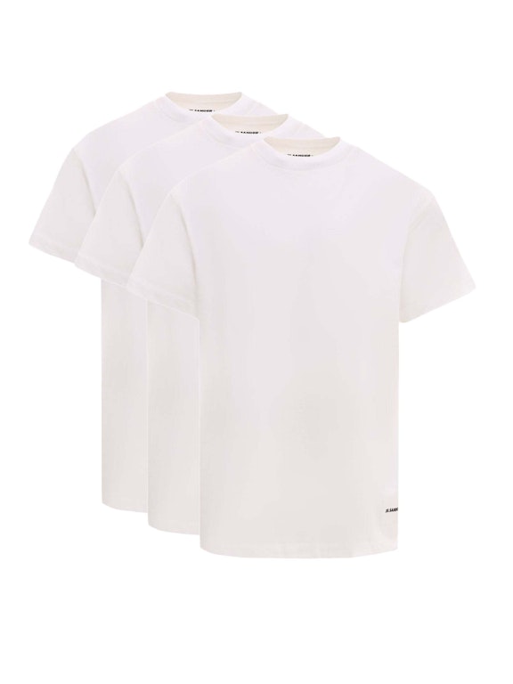 Pre-owned Jil Sander Man Biologic Cotton Logo Label T-shirt Set White