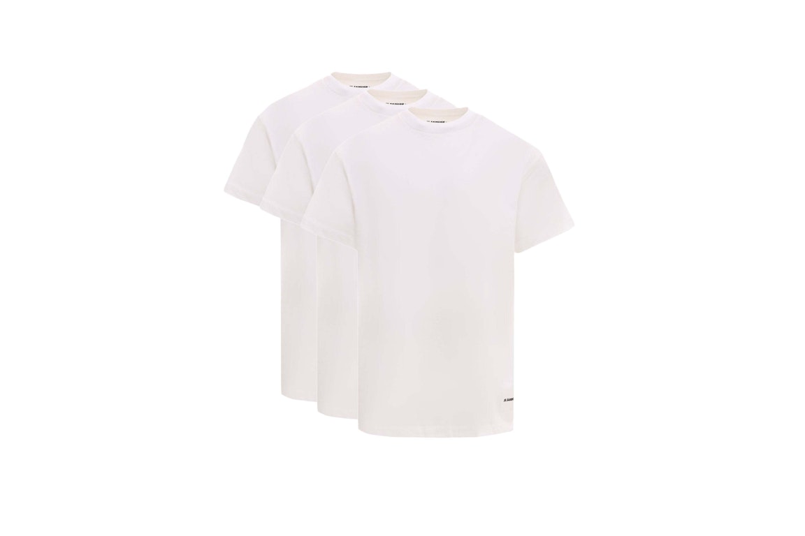 Pre-owned Jil Sander Man Biologic Cotton Logo Label T-shirt Set White