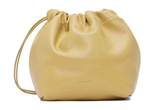 Jil Sander Mini Dumpling Bag Pastel Yellow in Calfsin Leather - US