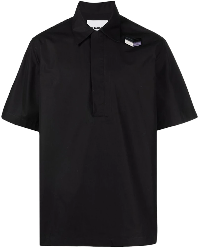 Jil Sander Patch Detail Cotton Shirt Black Men's - SS22 - US