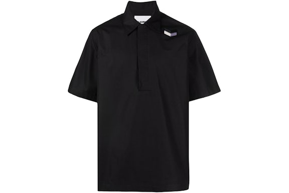 Jil Sander Patch Detail Cotton Shirt Black