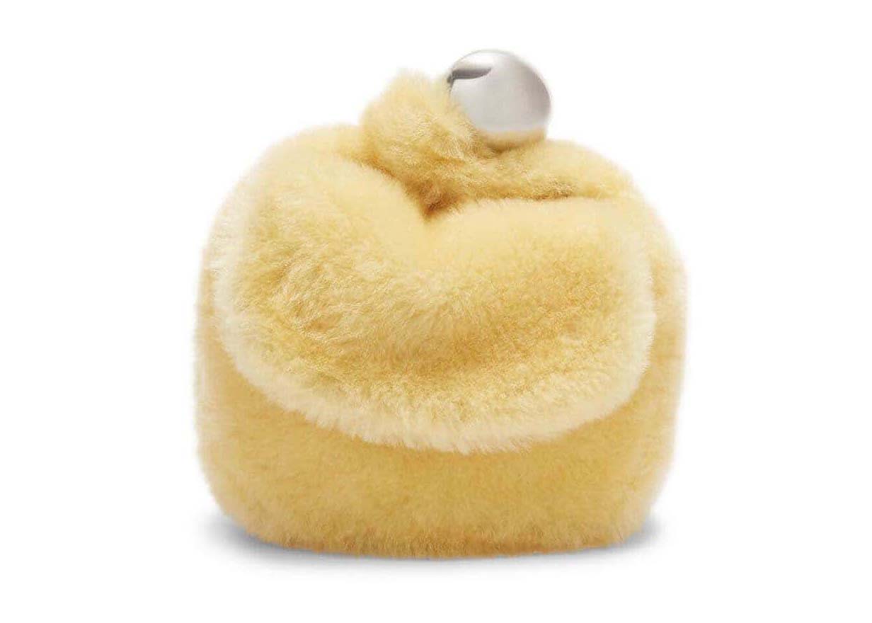 Jil Sander Sphere Small Pouch Pastel Yellow in Shearling with