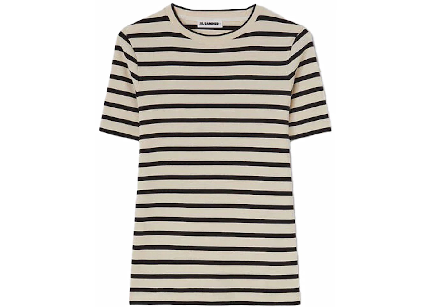 Jil Sander Women's Stripe Cotton T-Shirt Beige/Black - SS23 - US