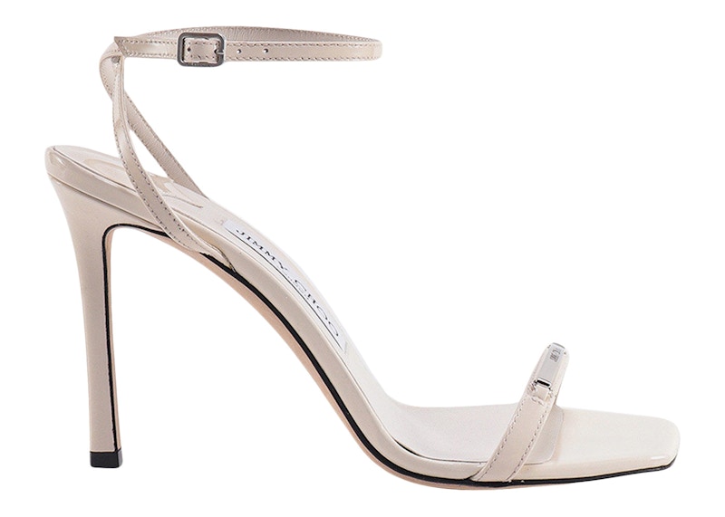 Bing Sandal 105 | Silver Liquid Metal Sandals with Crystal Straps | JIMMY  CHOO