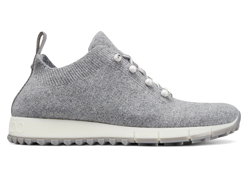 Pre-owned Jimmy Choo Veles Cashmere Knit Trainers (women's) Sneakers In Ash Mix