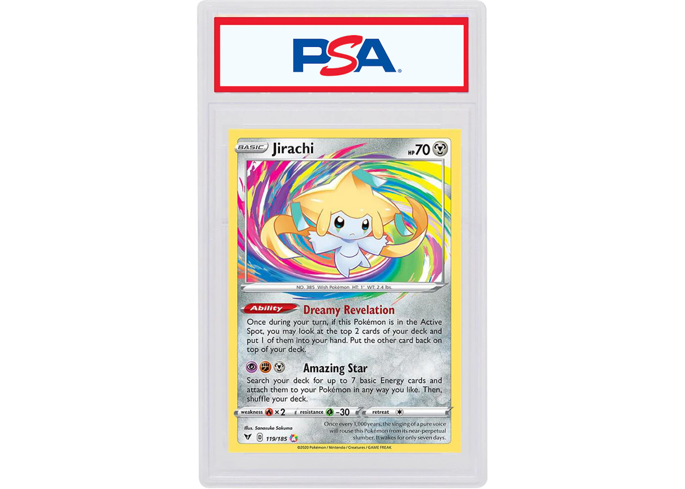 Jirachi 2020 Pokmon Sword & Shield Vivid Voltage Amazing Rare #119/185 (PSA or BGS Graded) - 2020 - US Jirachi 2020 Pokmon Sword & Shield Vivid Voltage Amazing Rare #119/185 (PSA or BGS Graded) - 2020 - US