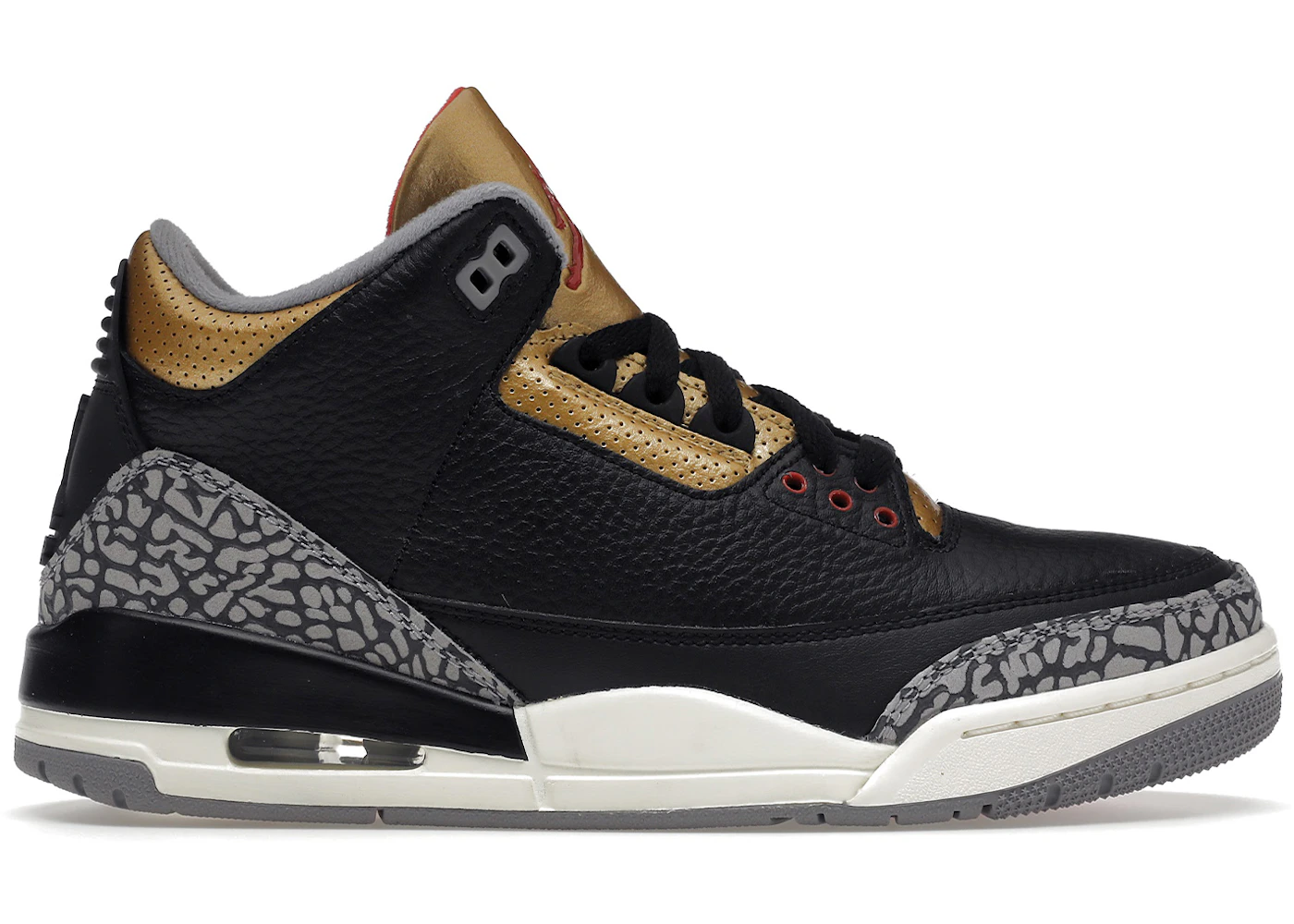 HOT Gold Retro 3s Black Cement Jordan Retro Black Cement Gold