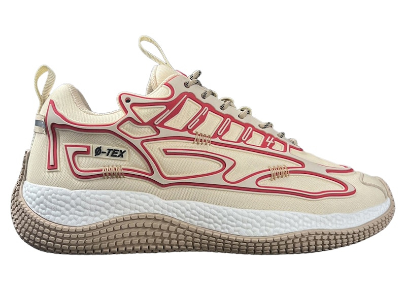 Pre-owned John Geiger Men's  004 Sneakers In Champagne/red