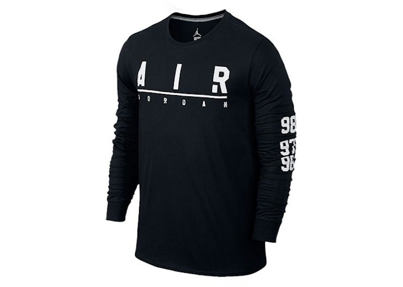 Jordan AJ Air Long Sleeve Tee Black Men's - SS22 - US