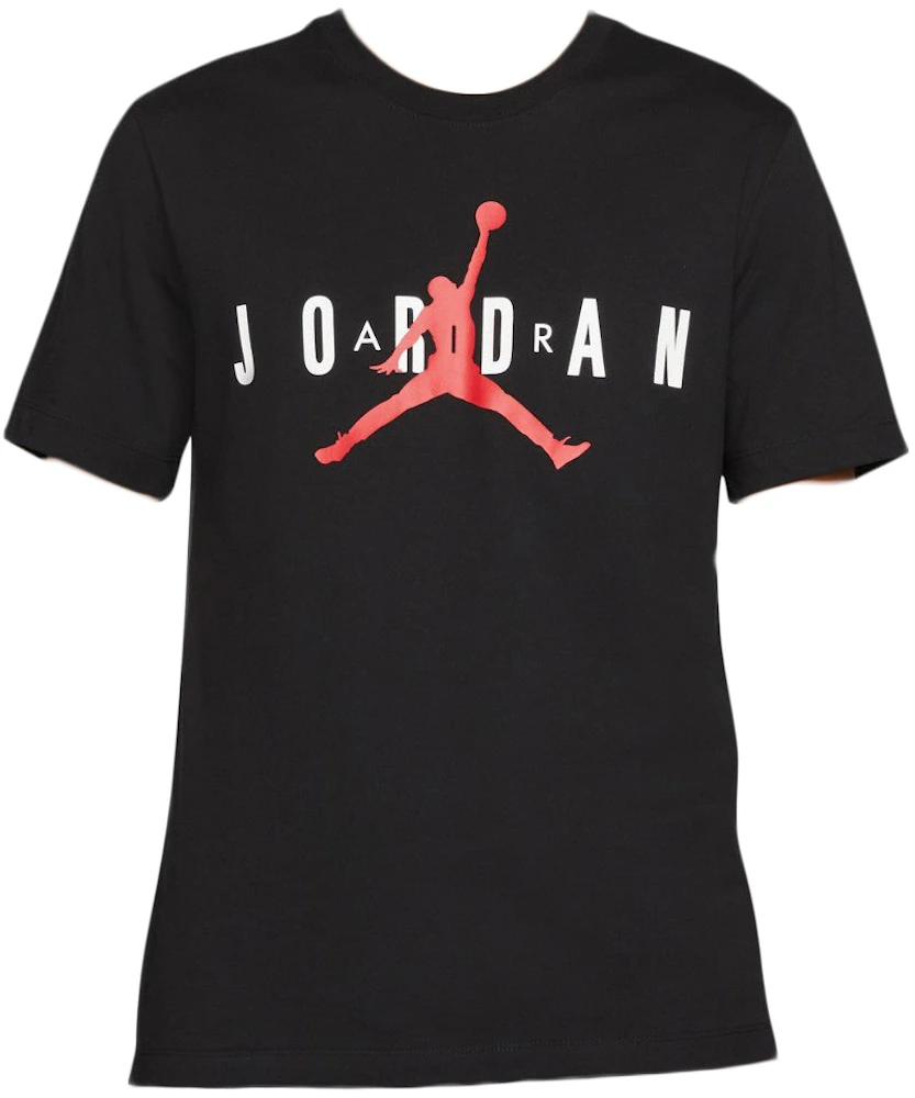 Jordan Air Wordmark T-shirt Black/White/Gym Red Men's - US