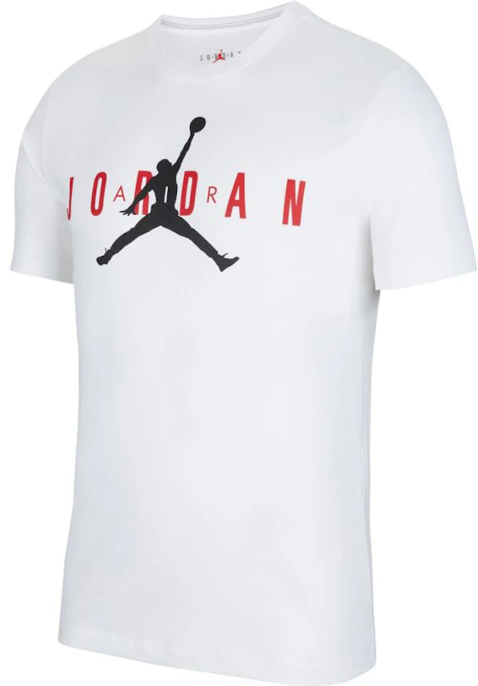 Urter Aubergine indhente Jordan Air Wordmark T-shirt White/Gym Red/Black Men's - US