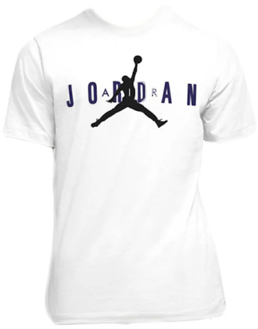 Jordan Air Wordmark T-shirt White/Varsity Purple/Black Men's - US