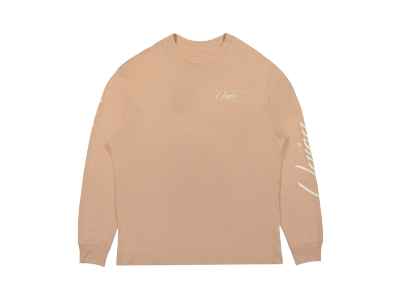 Pre-owned Jordan Men's  Air X Union T Hoodie In Beige In Sand