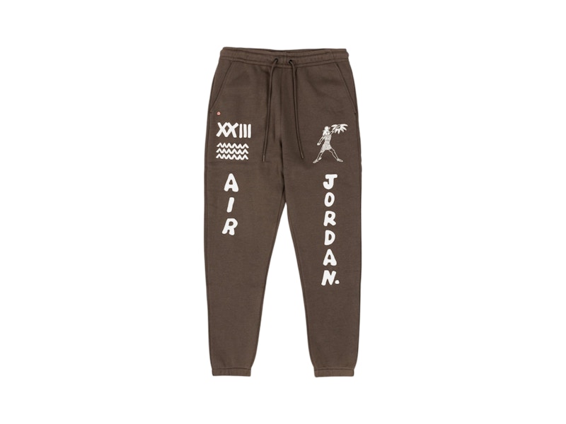 Pre-owned Jordan Men's Artist Series By Umar Rashid Flight Fleece Sweatpants In Brown