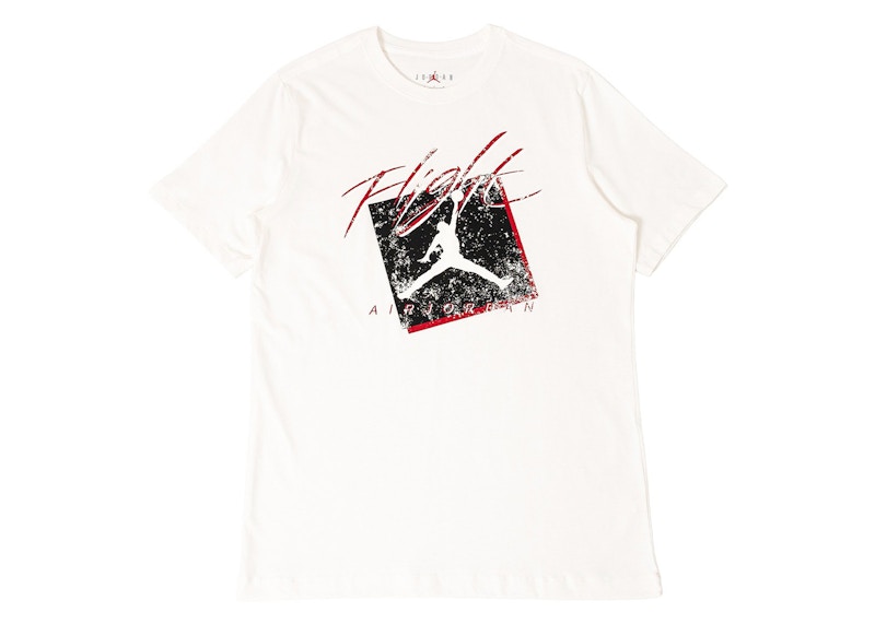 Pre-owned Jordan Men's Boxed Flight Logo Graphic T-shirt In White/black/red