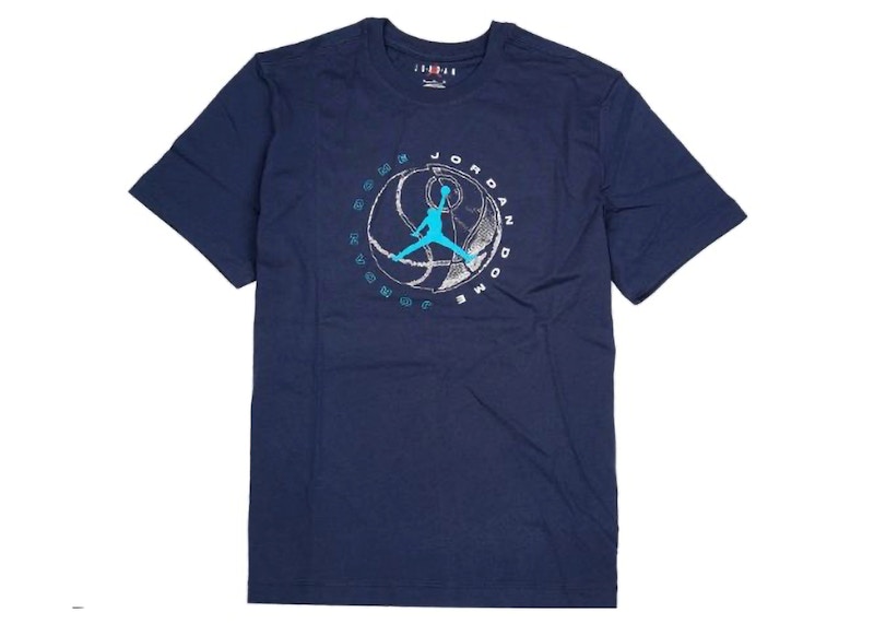 Pre-owned Jordan Men's Dome Graphic Drifit T-shirt In Grey/white In Multi