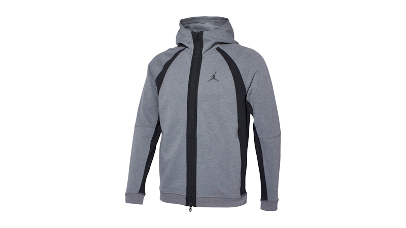Pre-owned Jordan Men's Drifit Sport Fullzip Slim Fit Hoodie In Grey In Gray