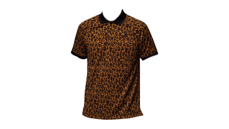 Jordan Golf ヒョウ柄ポロシャツ XL レオパード 希少 完売品 ジョーダンゴルフ ナイキ 半袖ポロシャツ グレー×黒 レオパード ヒョウ