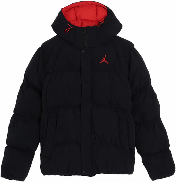 Jordan Essential Puffer Jacket Black/Red Men's - FW23 - GB