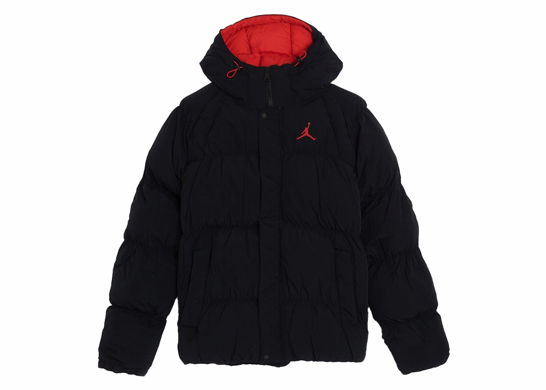 Pre-owned Jordan Essential Puffer Jacket Black/red