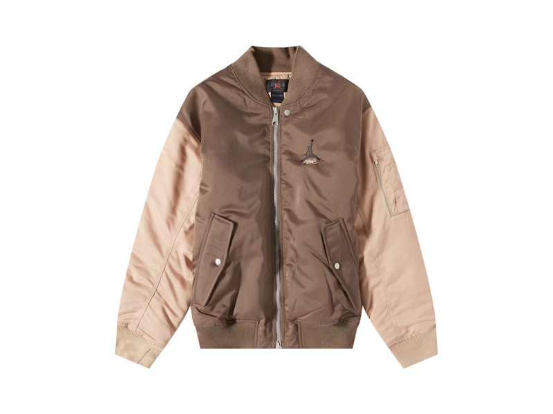 Pre-owned Jordan Essential Statement Renegade Bomber Jacket In Beige
