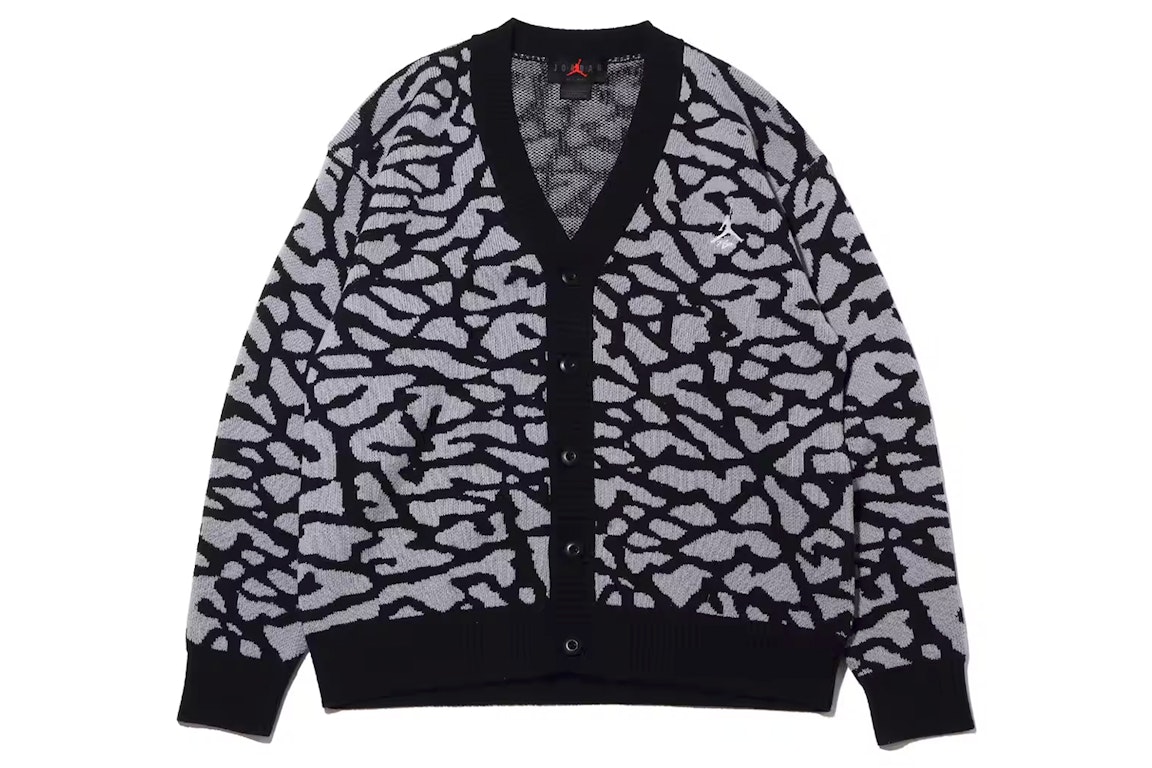 Pre-owned Jordan Fight Heritage Knit Cardigan (asia Sizing) Black Cement Grey