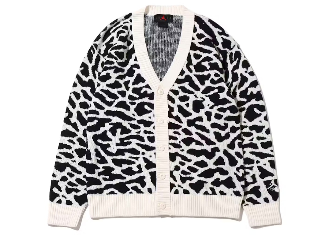 Pre-owned Jordan Fight Heritage Knit Cardigan (asia Sizing) White Cement Grey
