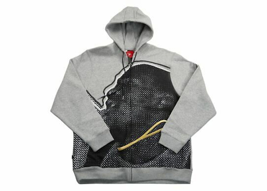 Pre-owned Jordan Icon Face Hoodie Jacket Grey