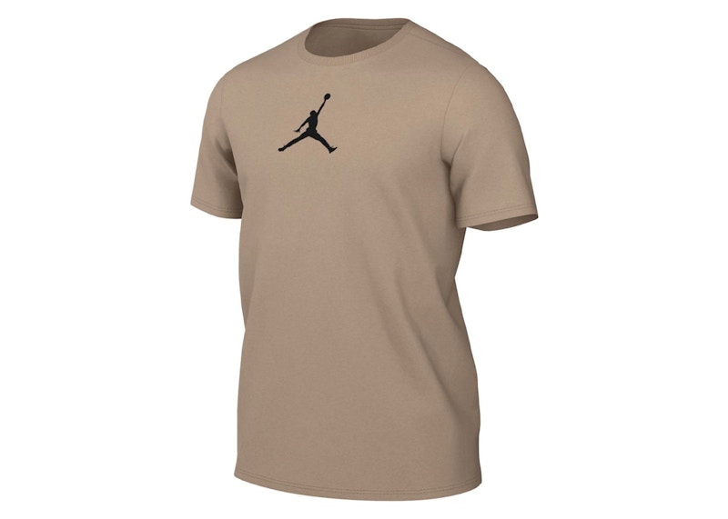 Pre-owned Jordan Men's Jumpman Drifit Short Sleeve T-shirt In Brown/black
