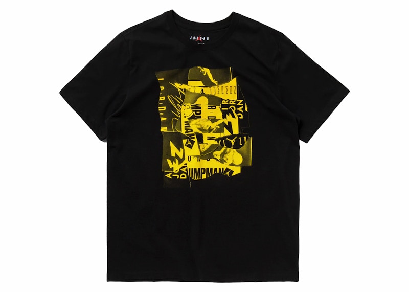 Pre-owned Jordan Men's Jumpman Flight Short Sleeve T-shirt In Black/yellow