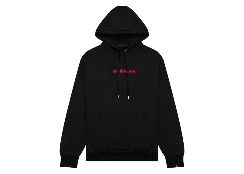 Jordan hoodie black discount red