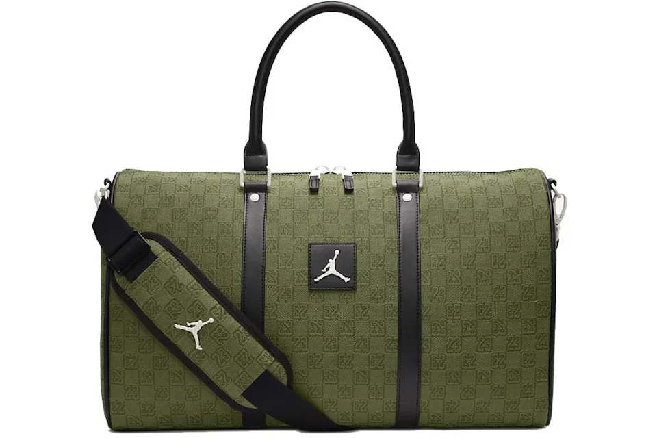 Jordan Monogram Duffle Bag Green in Polyester with Silver-tone - US