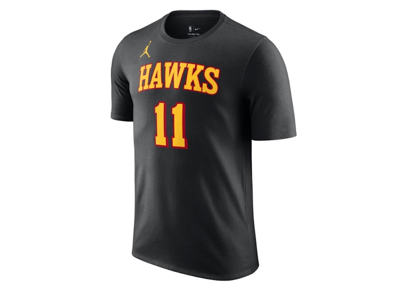 Pre-owned Jordan Nba Atlanta Hawks Trae Young Statement Edition T-shirt In Black/yellow