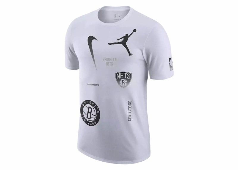 Pre-owned Jordan Nba Brooklyn Nets Courtside Statement Edition Max 90 T-shirt In White